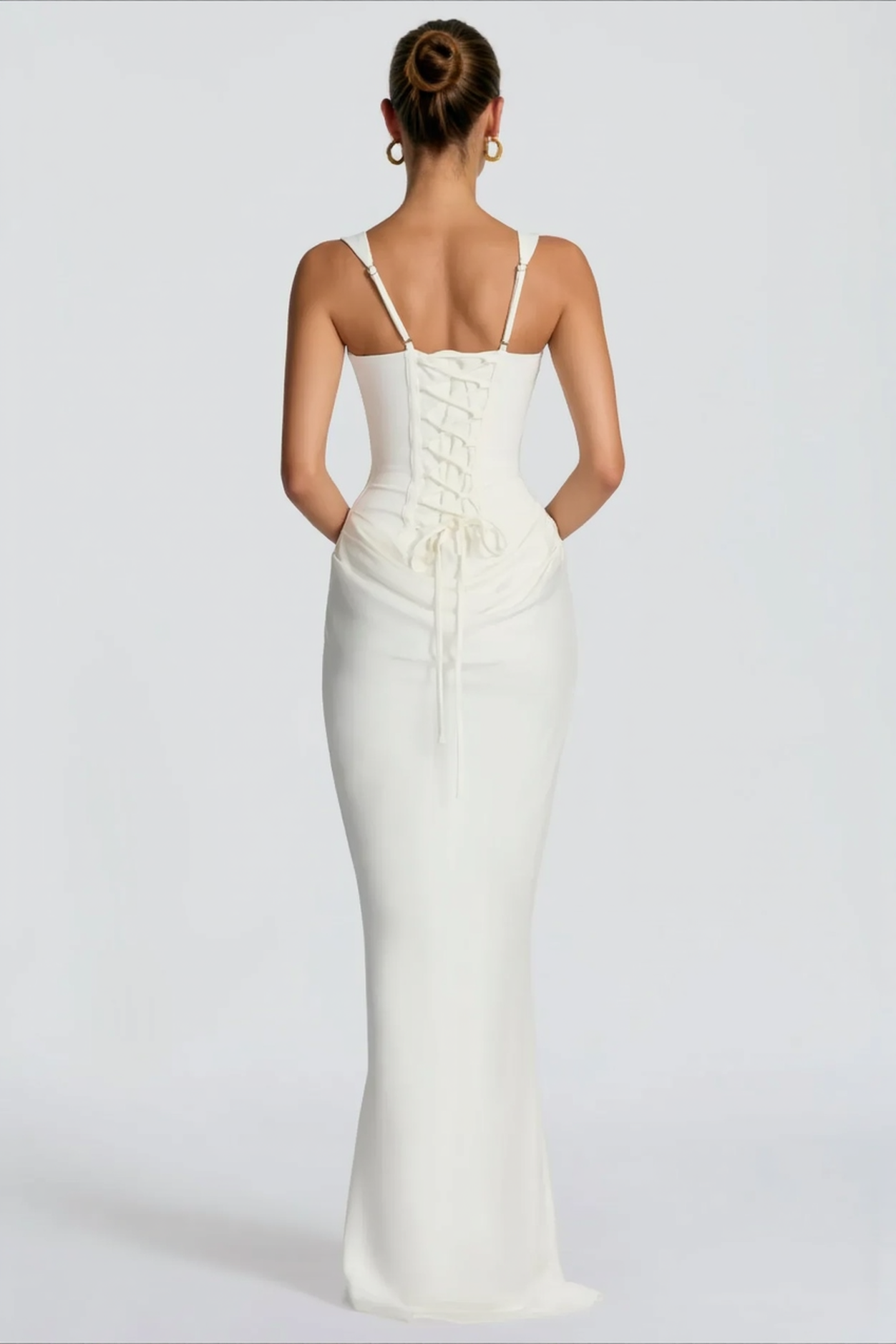 Solid Square Neck Ruched Panel Bodycon Party Dress