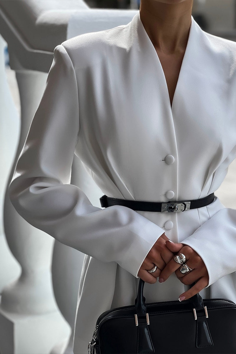 V Neck Waist Detail Blazer