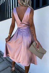 Hold You In My Memory Satin Midi Dress - View 8