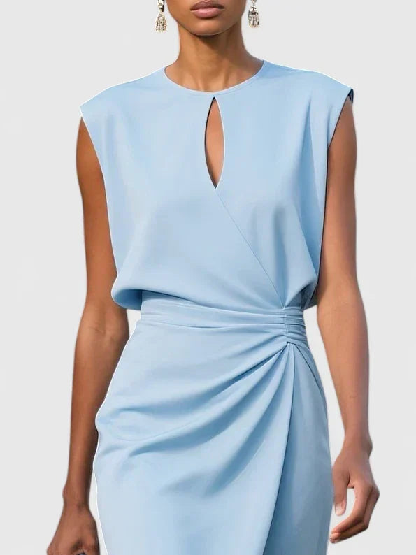 Cut Out Sleeveless Ruched Bodycon Midi Dress 5