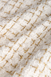 White Mesh Yoke Tweed Mini Dress - View 10
