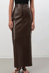 Retro PU Leather A-Line Bodycon Skirt