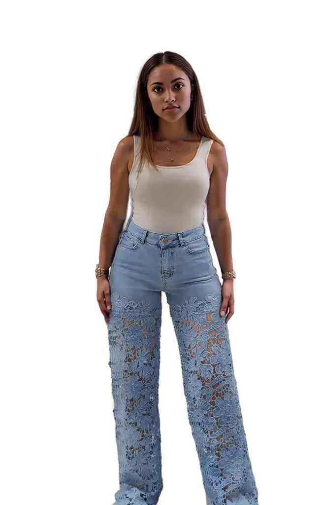 Jamota High-Waist Wide-Leg Jeans With Stretch Fabric For Comfort And Style Everyday Elegance