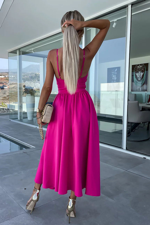 Effortless Genoveva Midi Dress with Cut Out Pockets Designer Edit
