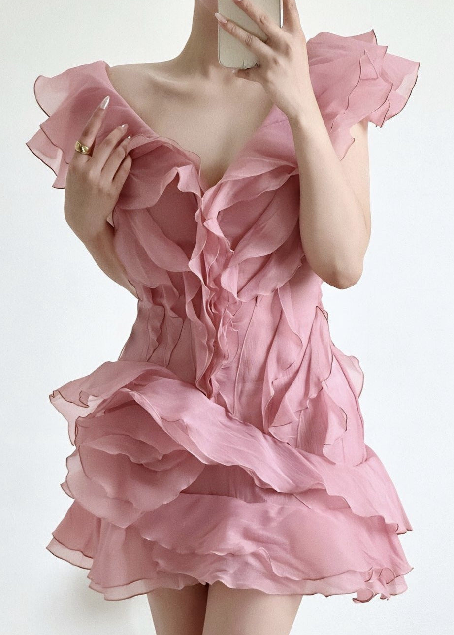 Aurelia - Ruffled Organza Mini Dress - View 7