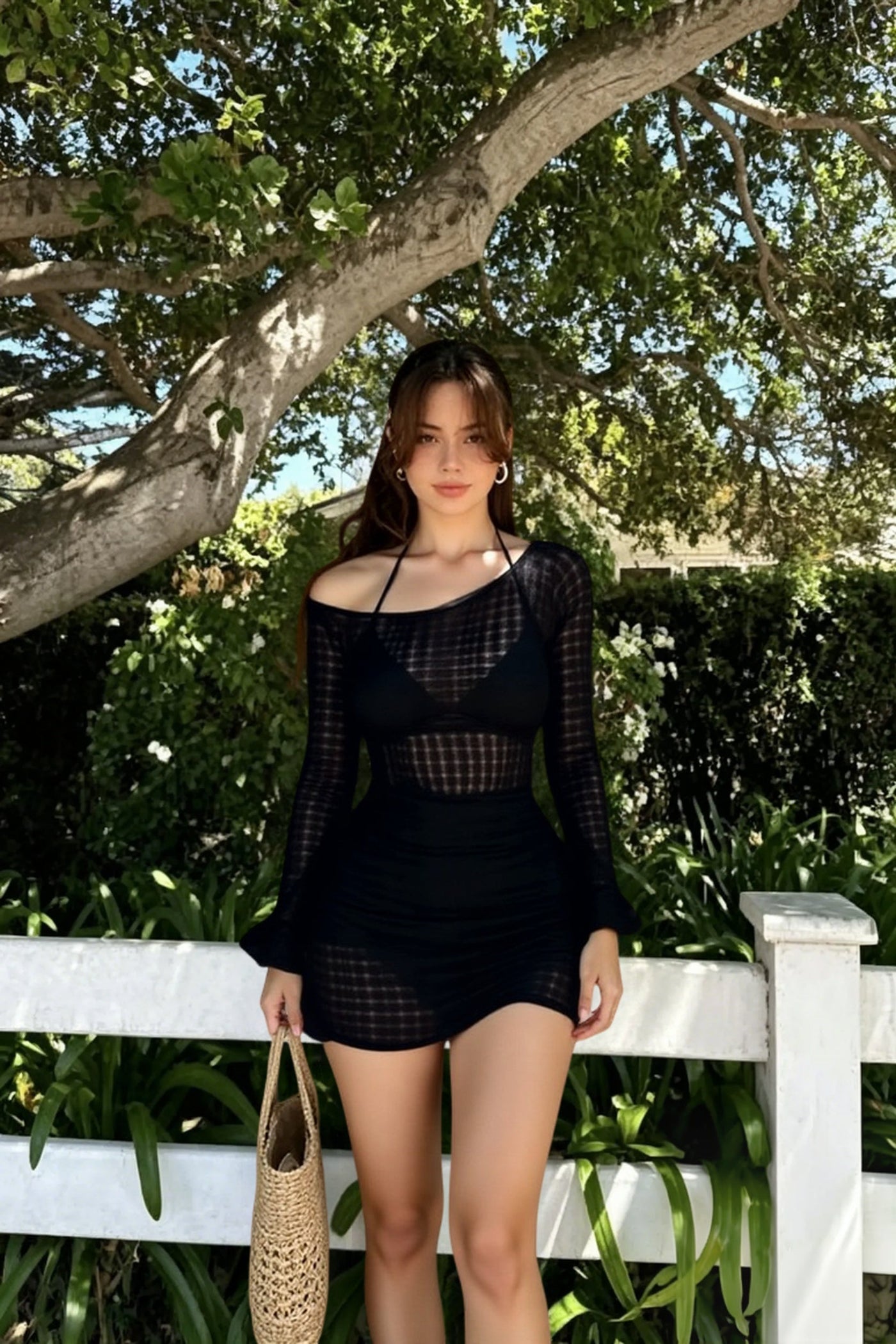 Sexy Long Sleeve Cover Up Three Piece Swim Set