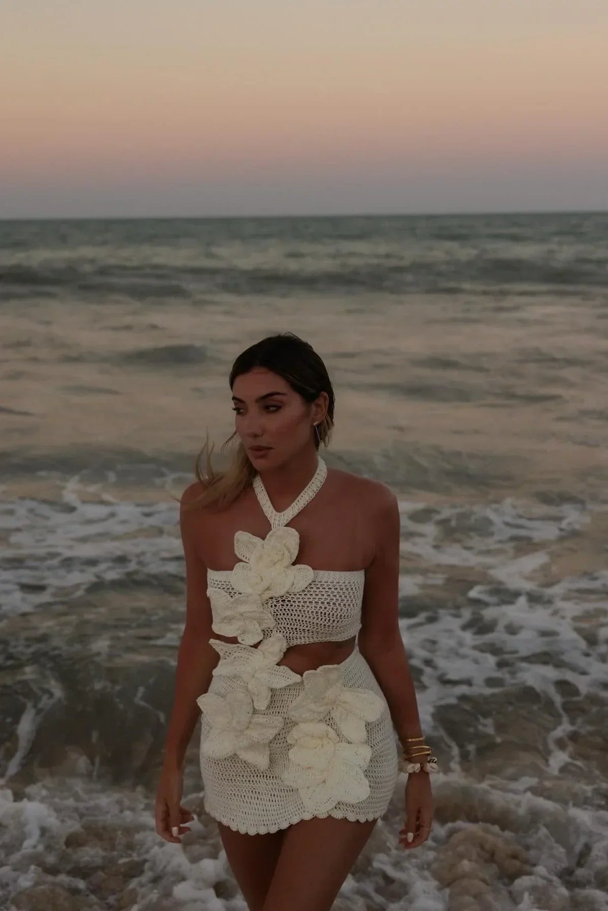 Lisandra Knit Flower Dress