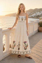 Backless Pleated Floral Dress