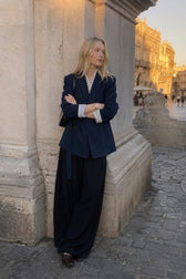 Fashionable Draped Apple Collar Blazer