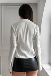 Y2K Striped Slim Fit Long Sleeve Top