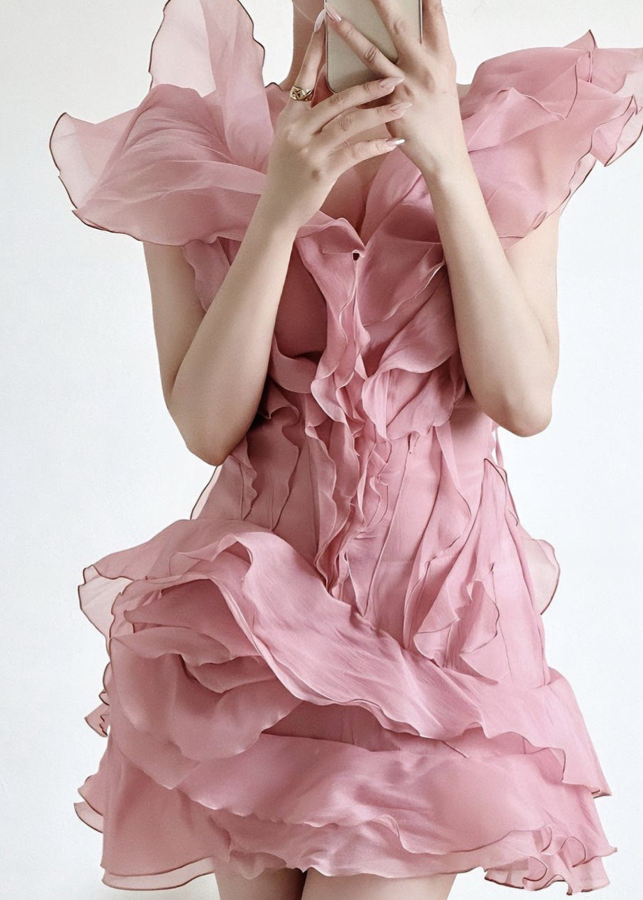 Aurelia - Ruffled Organza Mini Dress - View 8