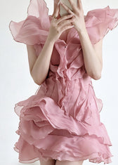 Aurelia - Ruffled Organza Mini Dress - View 8