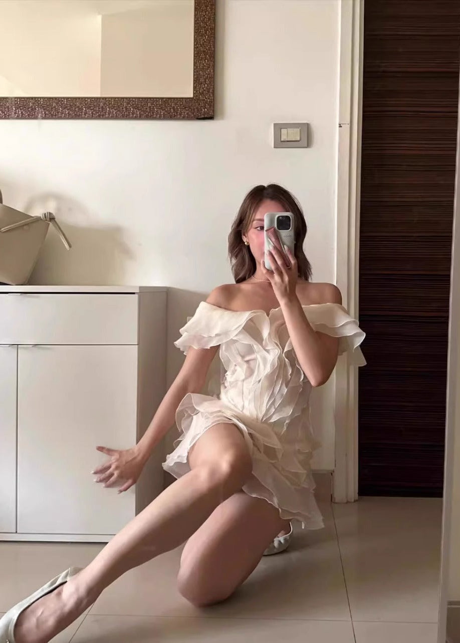 Aurelia - Ruffled Organza Mini Dress - View 3