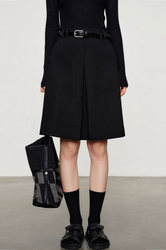 Twill Blazer Style Midi Skirt
