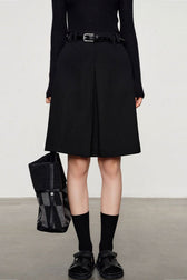 Twill Blazer Style Midi Skirt
