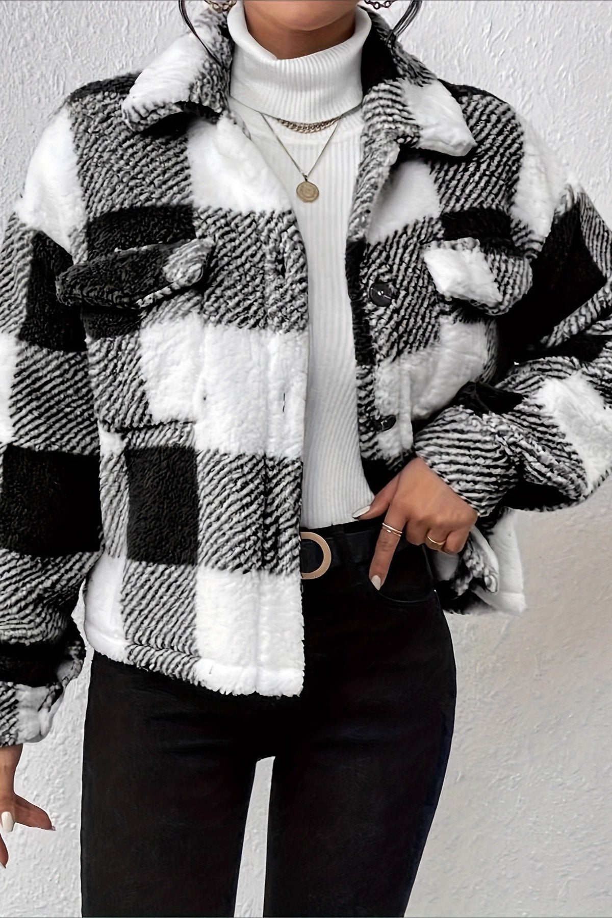 Double-Sided Fleece Button Coat
