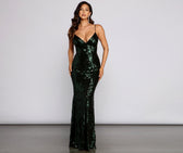 Serena Sequin Mesh Mermaid Dress 5