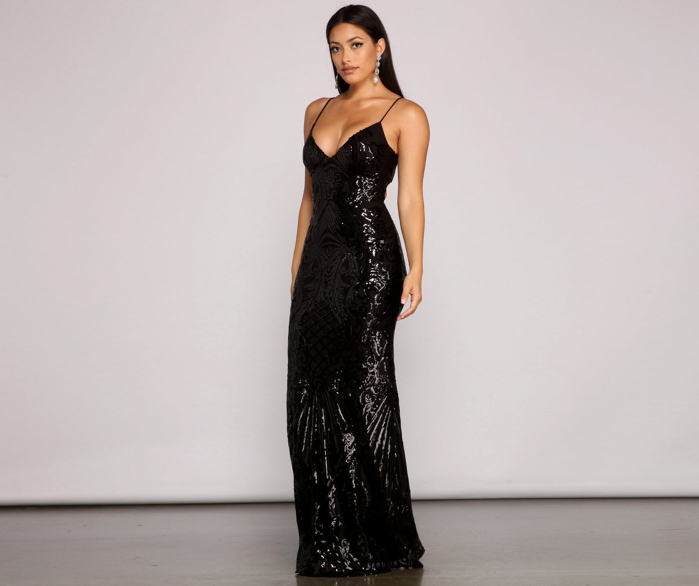 Serena Sequin Mesh Mermaid Dress 4