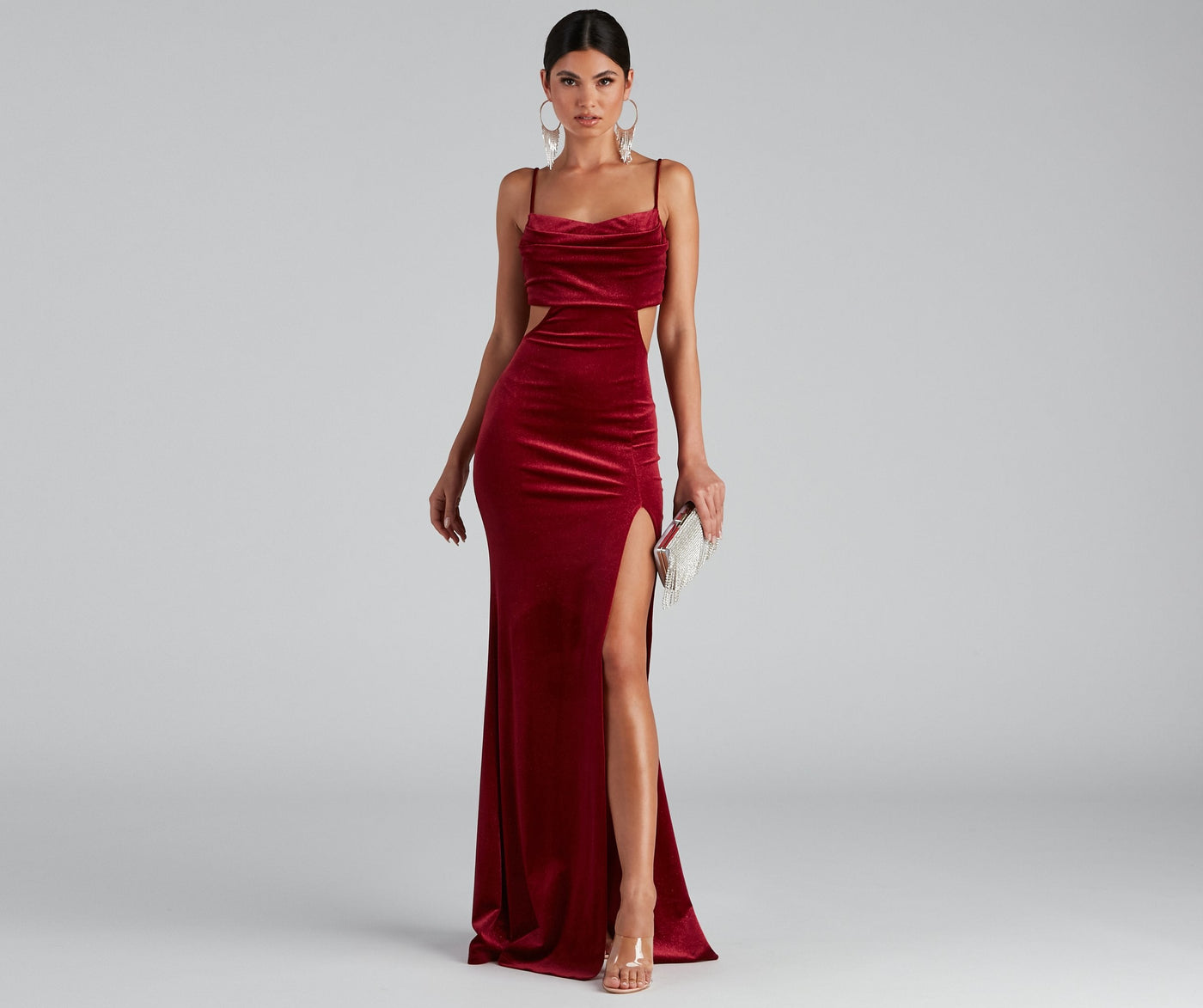 Lara Glitter Velvet Mermaid Dress 2