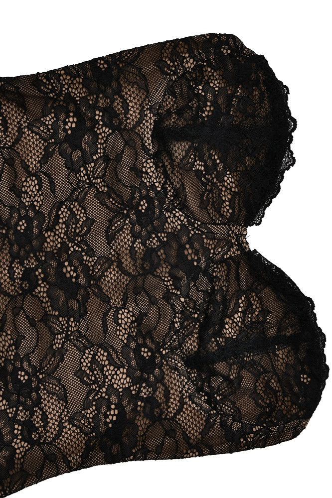 Lace Strapless Corset Bodycon Maxi Dress
