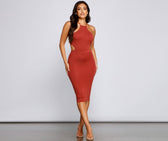 Sleek Trendsetter Lace Up Midi Dress 3