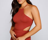 Sleek Trendsetter Lace Up Midi Dress 4
