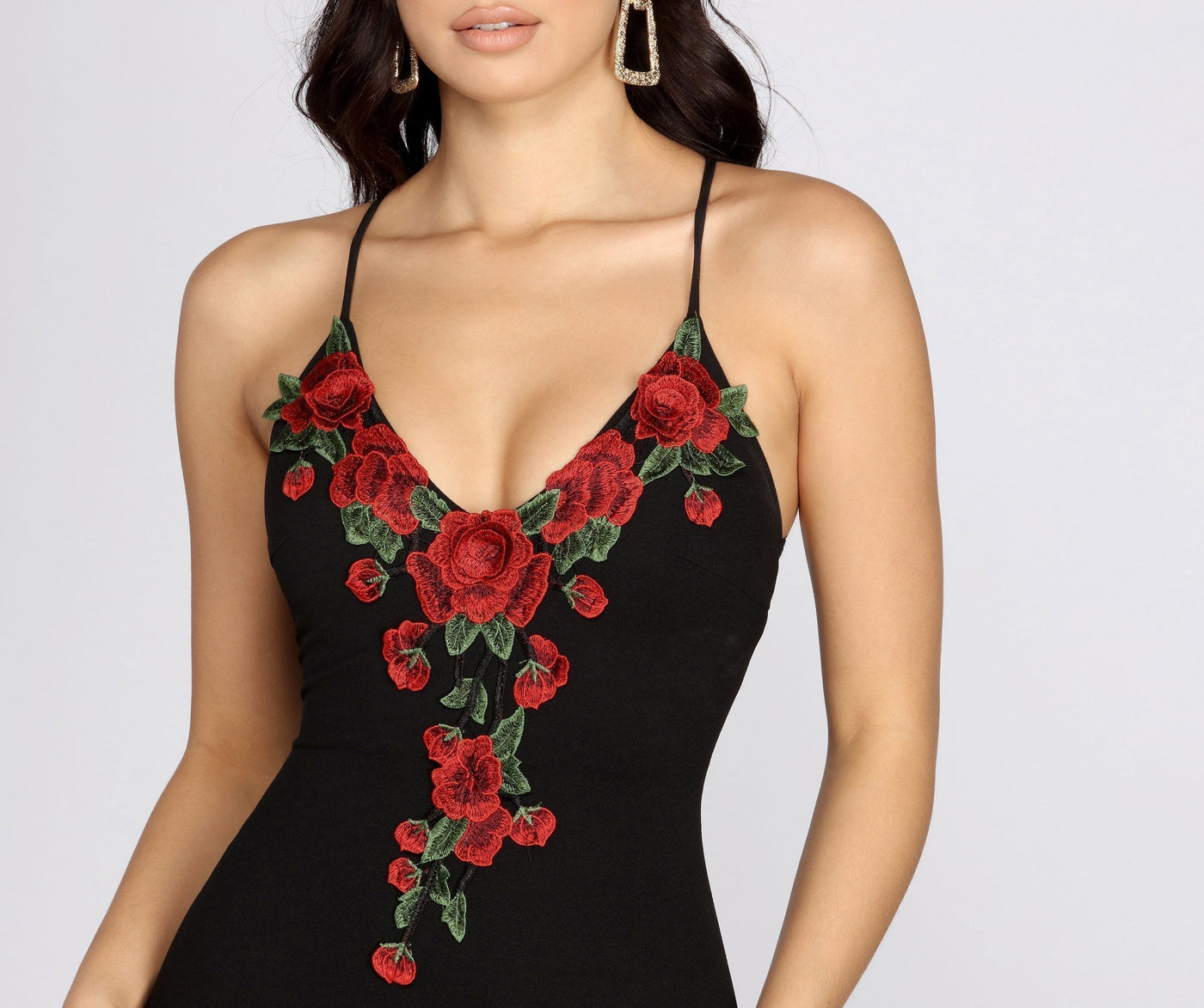 Embroidered Bodycon Dress