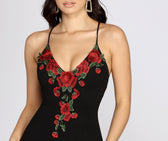 Embroidered Bodycon Dress