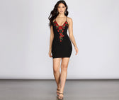 Embroidered Bodycon Dress