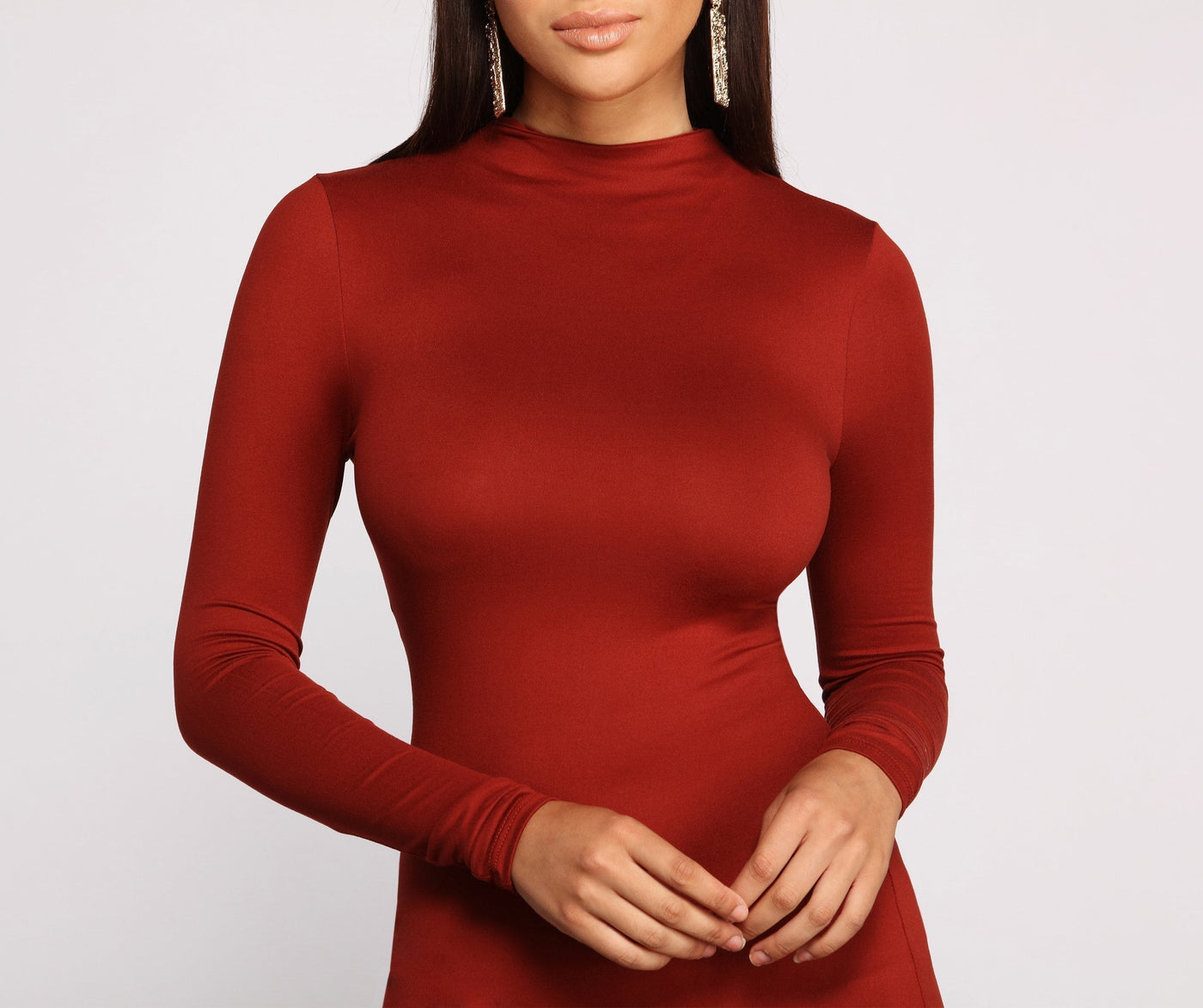 High-Neck Mini Dress
