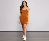 Classic Chic Scoop Charming Neck Knit Mini Dress