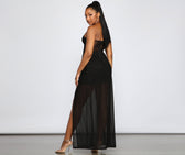 Sheer Appeal High Slit Halter Dress 2