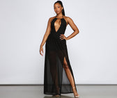Sheer Appeal High Slit Halter Dress 4