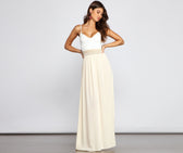 Lace Crochet Sweetheart Spaghetti Strap Waistband Maxi Dress
