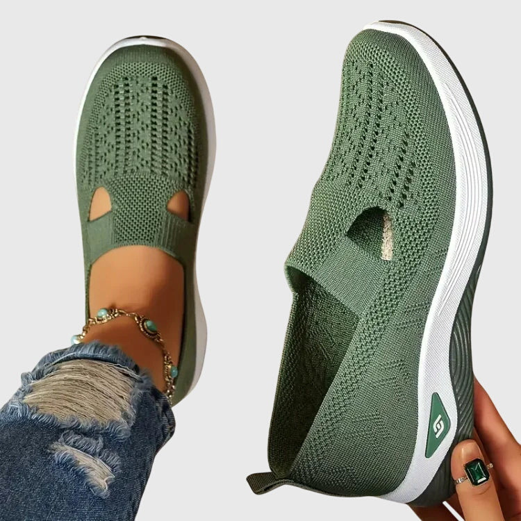 Mesh Cut Out Slip On Platform Sneakers