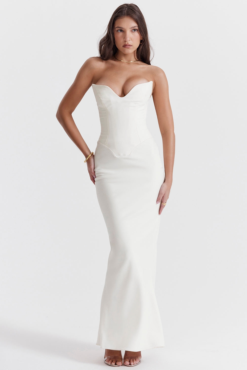 Strapless Sweetheart Corset Bodice Mermaid Maxi Dress 4