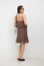 Polka Georgette Halter Cami Top