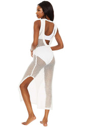 Crochet Knit Sleeveless High Neck Maxi Dress 8