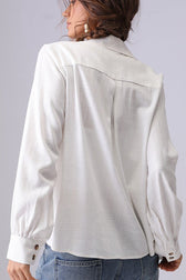 Linen Crochet Embroidered Chic Design Fashion Blouse