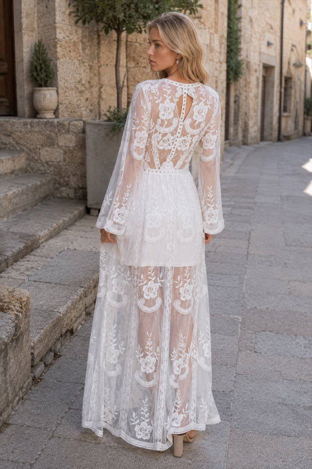Embroidered Lace Maxi Dress
