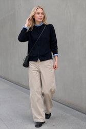 Ruffle Trim Contrast Cardigan