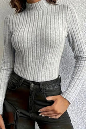 Slim Fit Mock Neck Knit Sweater