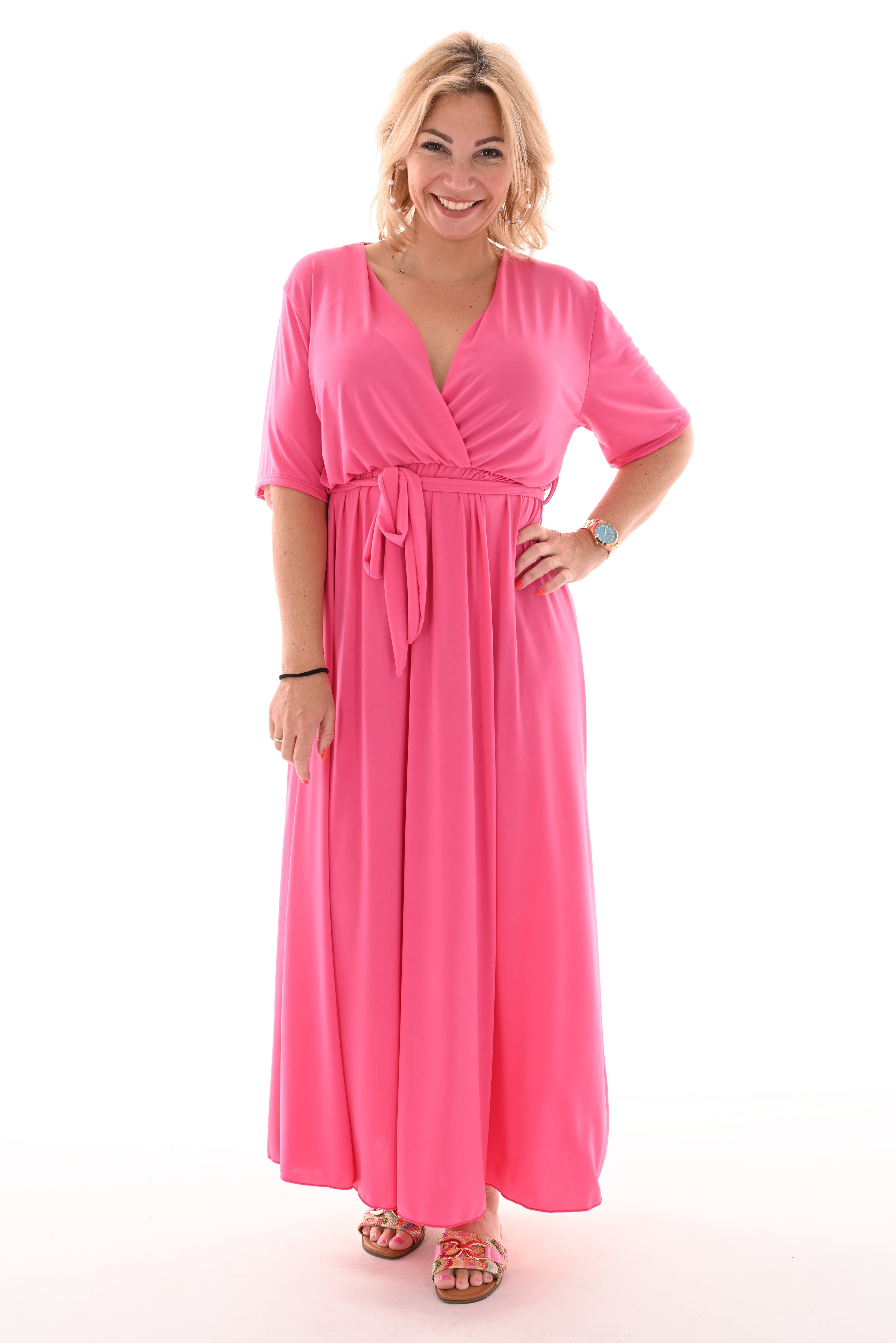 Leila Minimalist Maxi Dress Travel with Belt Designer Edit
