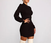 All Dolled Up Charming Ribbed Knit Mini Dress