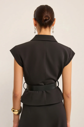 Loose Sleeveless Top Wide Leg Two Piece Work Set