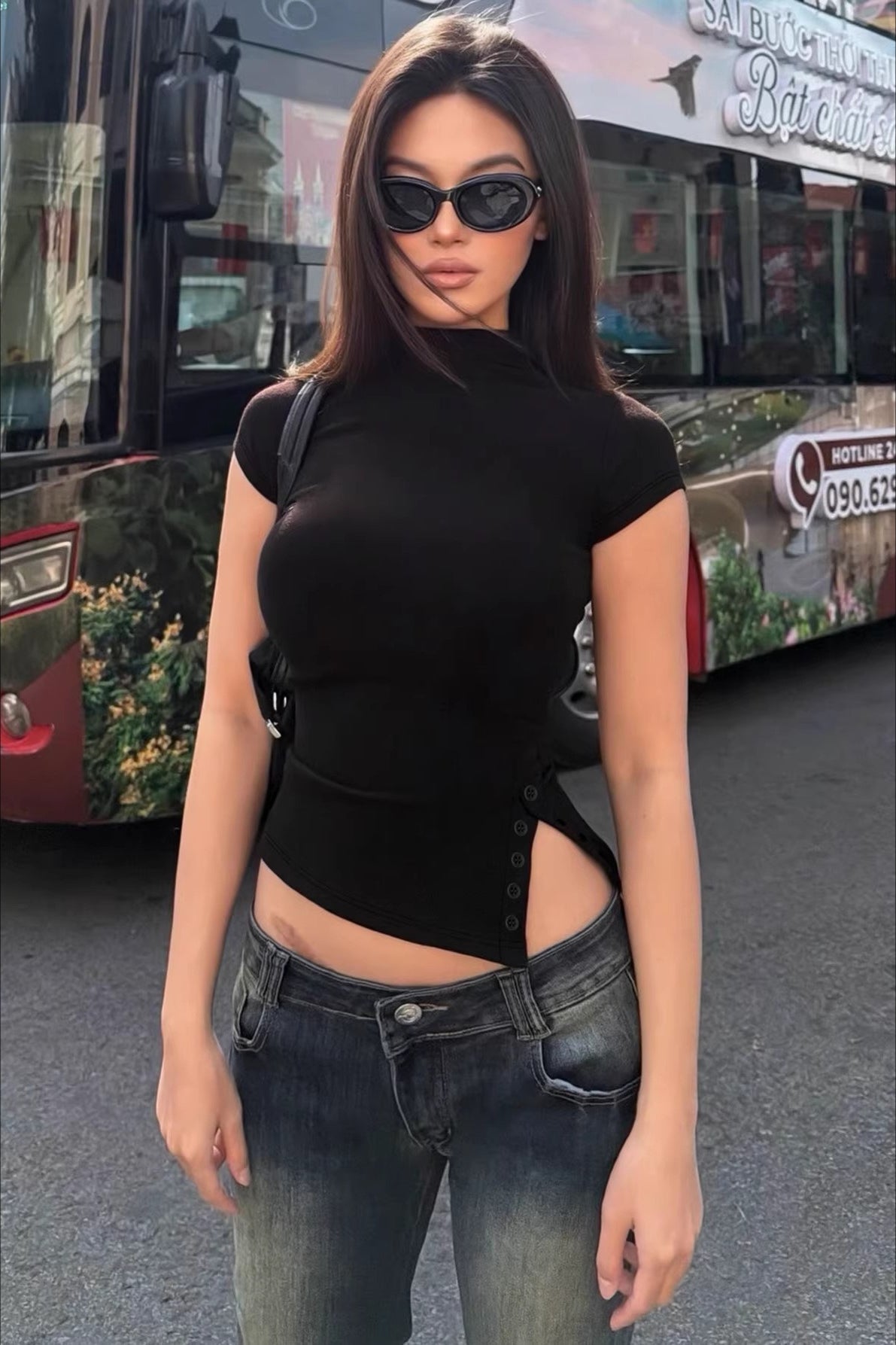Trendy Slim Fit Crop Tee T-Shirt
