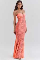 Lace Backless Spaghetti Strap Maxi Dress 4