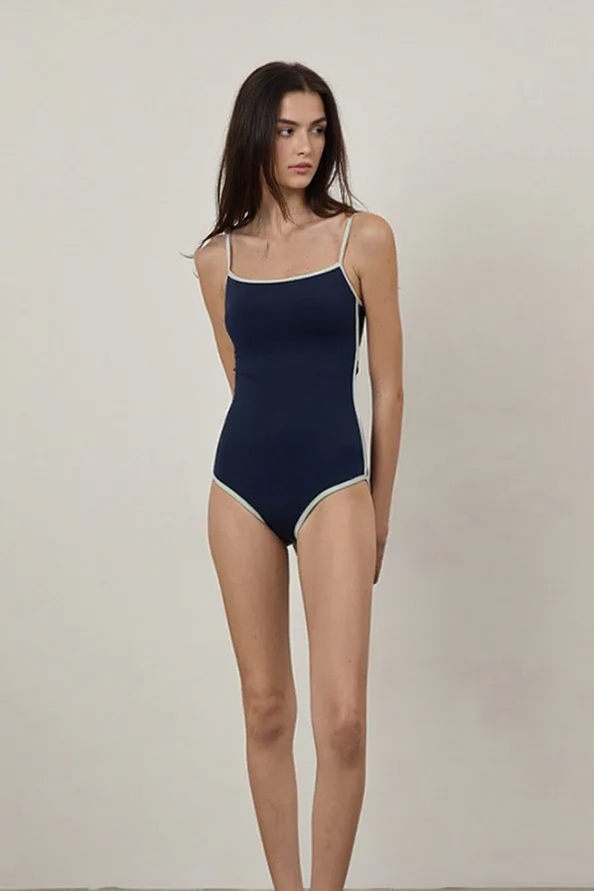 Romantic Cutout Backless Color Block One Piece Swimwear