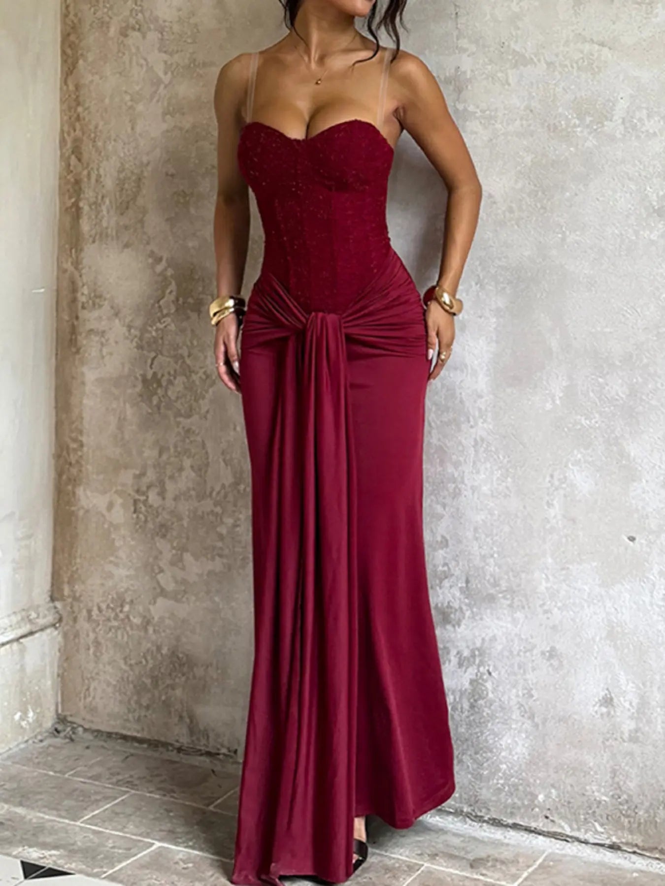 Strapless Corset Ruched Mermaid Maxi Gown 7