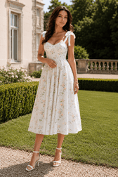 Spaghetti Strap Long Fitted Slim Floral Dress